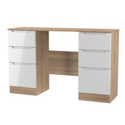 Ready Assembled 2 U Lucca 6 Drawer Kneehole Desk (Ready Assembled) in Light Oak - thumbnail 4