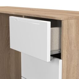 Ready Assembled 2 U Lucca 6 Drawer Kneehole Desk (Ready Assembled) in Light Oak - thumbnail 6