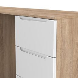 Ready Assembled 2 U Lucca 6 Drawer Kneehole Desk (Ready Assembled) in Light Oak - thumbnail 5