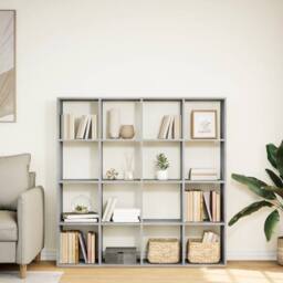 Berkfield Home Book Cabinet Concrete Grey 137.5x29x137.5 cm Engineered Wood - thumbnail 3