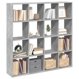 Berkfield Home Book Cabinet Concrete Grey 137.5x29x137.5 cm Engineered Wood - thumbnail 4