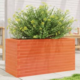 Berkfield Home Garden Planter Wax Brown 90x40x45.5 cm Solid Wood Pine