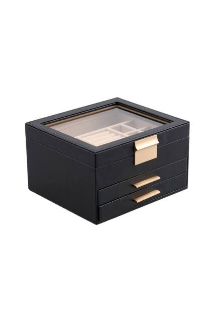 SHEONLY Women's Portable Multi-functional Jewellery Storage Box in Black - image 1
