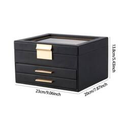 SHEONLY Women's Portable Multi-functional Jewellery Storage Box in Black - thumbnail 6