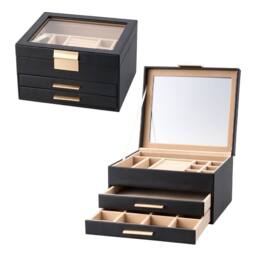 SHEONLY Women's Portable Multi-functional Jewellery Storage Box in Black - thumbnail 5