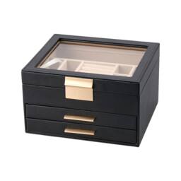 SHEONLY Women's Portable Multi-functional Jewellery Storage Box in Black - thumbnail 2