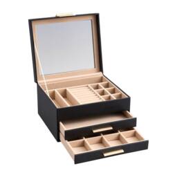 SHEONLY Women's Portable Multi-functional Jewellery Storage Box in Black - thumbnail 3