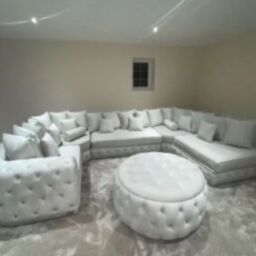 HOB Furniture Royal Surrey U Shape Chaise Sofa - Sofa With Footstool - 12ftx6ftx6ft in White - thumbnail 2
