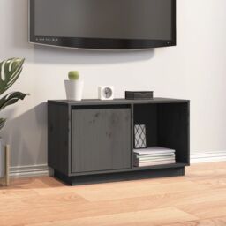Berkfield Home TV Cabinet Grey 74x35x44 cm Solid Wood Pine - Size: 74 x 35 x 44 cm
