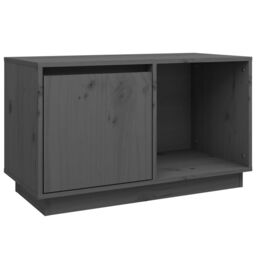 Berkfield Home TV Cabinet Grey 74x35x44 cm Solid Wood Pine - Size: 74 x 35 x 44 cm - thumbnail 2