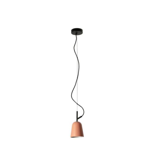 Netlighting Studio 11cm Dome Pendant Ceiling Light Matt Black Pink