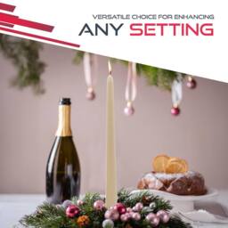 Haltons Multipack of Long Tapered Candles - Unscented - 7-Hour Burn Time in Ivory - thumbnail 6