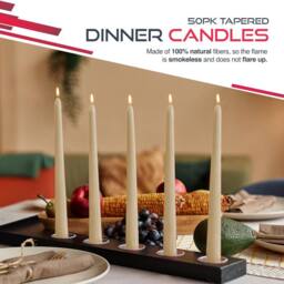 Haltons Multipack of Long Tapered Candles - Unscented - 7-Hour Burn Time in Ivory - thumbnail 2