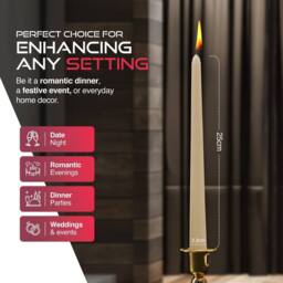 Haltons Multipack of Long Tapered Candles - Unscented - 7-Hour Burn Time in Ivory - thumbnail 3