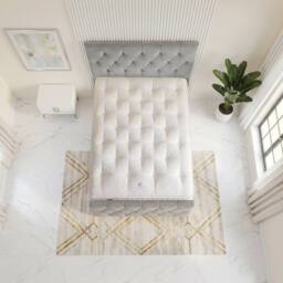 "Somnior Ziggy Velvet Divan Bed Mattress 2 Draw 54"" Headboard 22"" Footboard in Silver - Size: Single" - thumbnail 5