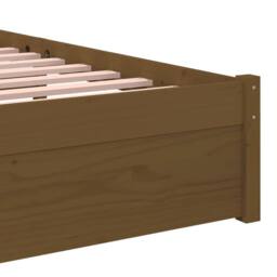 Berkfield Home Beautiful Bed Frame Honey Brown Solid Wood 75x190 cm Small Single - thumbnail 7