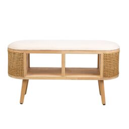 Nordlys Bohemian Style Rattan Bench in Beige - thumbnail 3