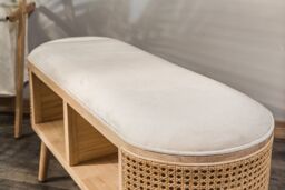 Nordlys Bohemian Style Rattan Bench in Beige - thumbnail 6