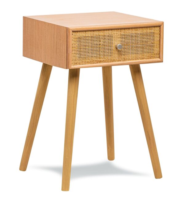 Nordlys Bedside Table Night Stand Scandinavian Wooden Drawer in Brown - image 1