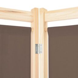Berkfield Home 5-Panel Room Divider Brown 200x170x4 cm Fabric - Size: 200 x 170 x 4 cm - thumbnail 5