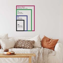 ARTZE Abstract Blue & Orange Set of 2 Art Prints in Black Frames in Navy - Size: A2 - thumbnail 3