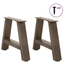Berkfield Home Coffee Table Legs A-Shaped 2 pcs 40x(30-31) cm Steel in Black - thumbnail 3