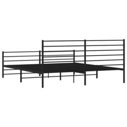 Berkfield Home Metal Bed Frame with Headboard & Footboard Black 193x203 cm - thumbnail 8