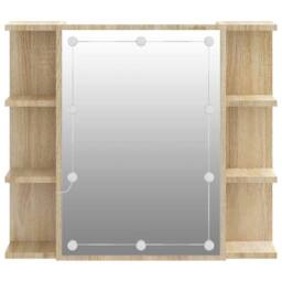 Berkfield Home Mirror Cabinet with LED Sonoma Oak 70x16.5x60 cm in Brown - thumbnail 8