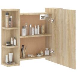 Berkfield Home Mirror Cabinet with LED Sonoma Oak 70x16.5x60 cm in Brown - thumbnail 7