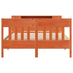 Berkfield Home Decorative Bookcase Bed without Mattress Wax Brown 140x190cm Soli - Size: 140x190 cm - thumbnail 4