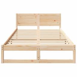 Berkfield Home Bed Frame Natural Solid Pine wood 120 x 200 cm Lightweight in Beige - thumbnail 5
