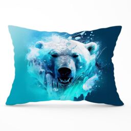 Warren Reed - Designer Polar Bear Face Splashart Cushions in Brown - Size: 60 cm x 60 cm - thumbnail 1