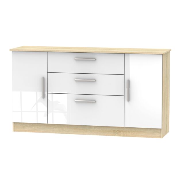 Ready Assembled 2 U Trent Wide 2 Door 3 Drawer Unit (Ready Assembled) in White