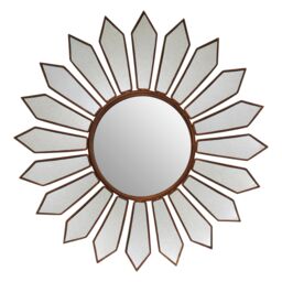 Orsina Luxe Antique Gold Petal Wall Mirror, Boutique-Inspired Decorative Mirror, Unique Gold Finish Accent Mirror - thumbnail 1