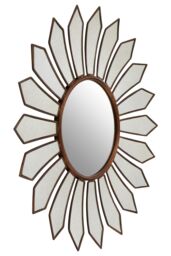Orsina Luxe Antique Gold Petal Wall Mirror, Boutique-Inspired Decorative Mirror, Unique Gold Finish Accent Mirror - thumbnail 2