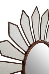 Orsina Luxe Antique Gold Petal Wall Mirror, Boutique-Inspired Decorative Mirror, Unique Gold Finish Accent Mirror - thumbnail 3