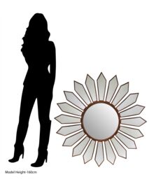 Orsina Luxe Antique Gold Petal Wall Mirror, Boutique-Inspired Decorative Mirror, Unique Gold Finish Accent Mirror - thumbnail 5