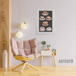 "Artery8 Fancy Cakes Mrs Beeton Household Management Canvas Wall Art Print in White - Size: W18"" x H24""" - thumbnail 3