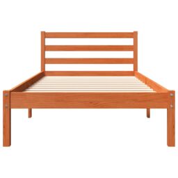 Berkfield Home Bed Frame without Mattress Wax Brown 75x190 cm Small Single Solid Wood Pine - thumbnail 4