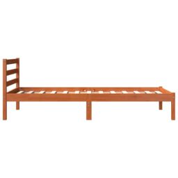 Berkfield Home Bed Frame without Mattress Wax Brown 75x190 cm Small Single Solid Wood Pine - thumbnail 5