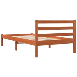 Berkfield Home Bed Frame without Mattress Wax Brown 75x190 cm Small Single Solid Wood Pine - thumbnail 6