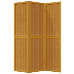 Berkfield Home Room Divider 3 Panels Brown Solid Wood Paulownia - thumbnail 4