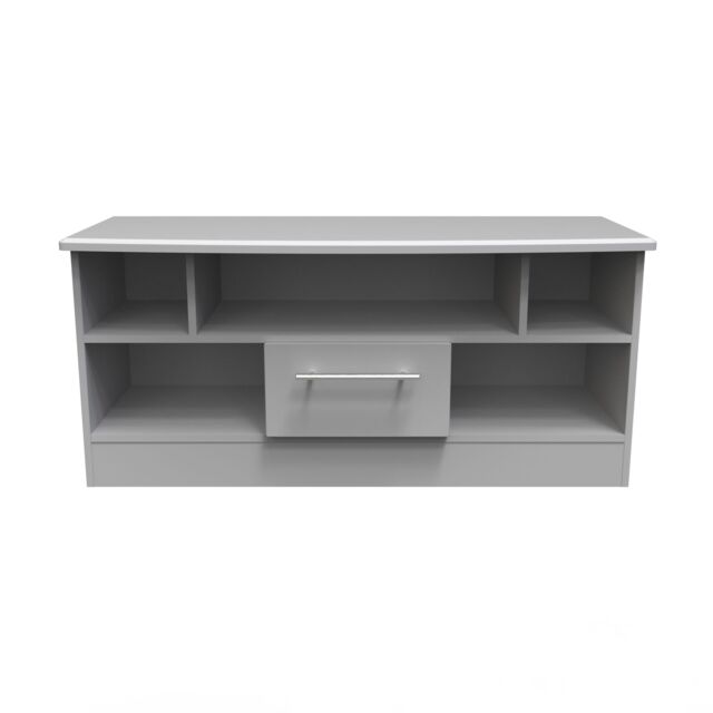 Ready Assembled 2 U Carlton 1 Drawer TV & Media Unit (Ready Assembled) in Grey - image 1