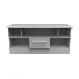 Ready Assembled 2 U Carlton 1 Drawer TV & Media Unit (Ready Assembled) in Grey - thumbnail 1