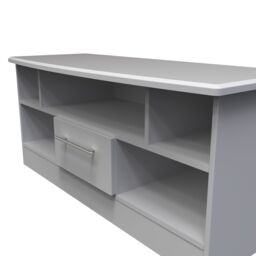 Ready Assembled 2 U Carlton 1 Drawer TV & Media Unit (Ready Assembled) in Grey - thumbnail 4