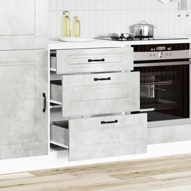 Berkfield Home Kitchen Base Cabinet Kalmar Concrete Grey Engineered Wood - image 1