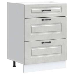 Berkfield Home Kitchen Base Cabinet Kalmar Concrete Grey Engineered Wood - thumbnail 3