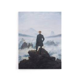 "Artery8 Friedrich Wanderer Above Sea Fog Canvas Wall Art Print in Blue - Size: W24"" x H32""" - thumbnail 1