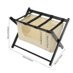 Kelvenix Modern Folding Luggage Rack Luggage Stand in Beige - thumbnail 2