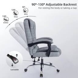 Nordara Grey Executive Office Swivel Chair Computer Desk Gaming Chair For Heavy - thumbnail 3